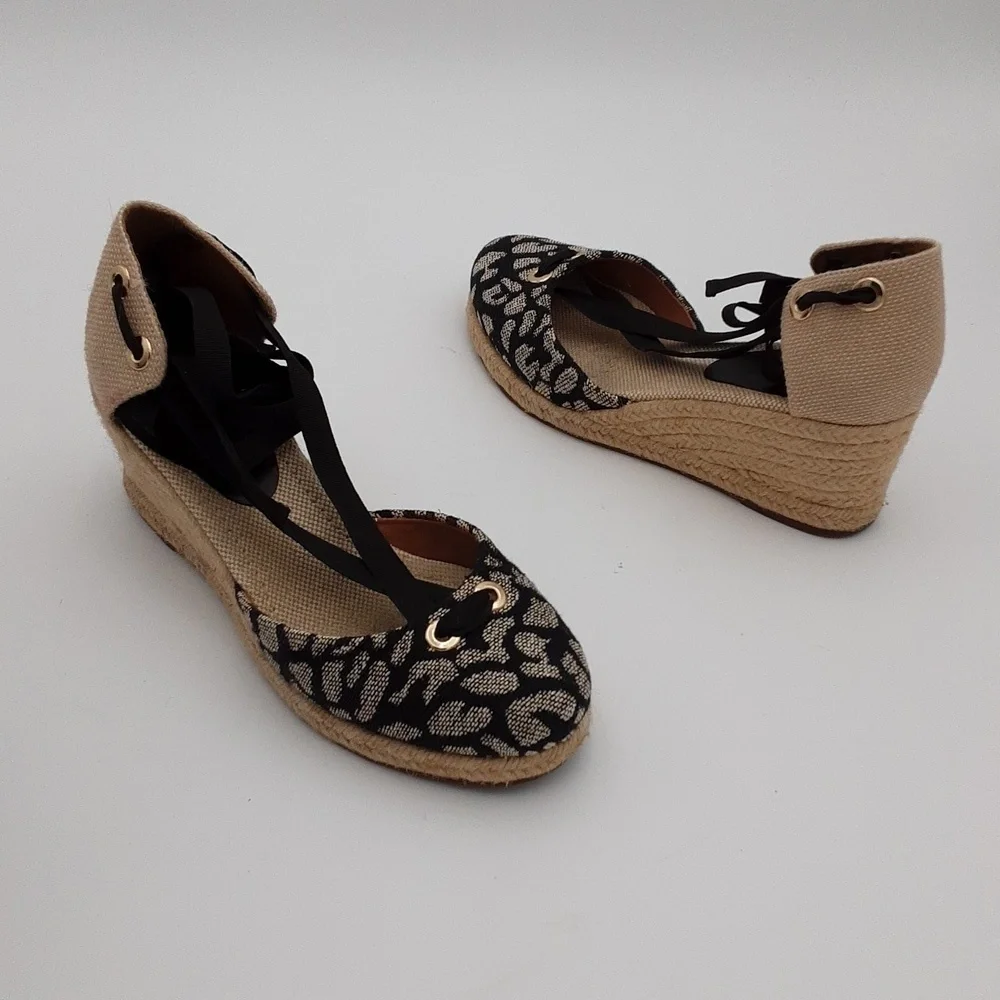 Santa Lolla women espadrille 6 animals printed metallic black boho vacation Y2K